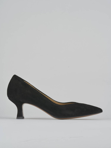 Décolleté tacco 5cm camoscio nero