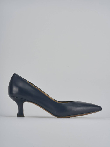 Décolleté tacco 5cm pelle blu