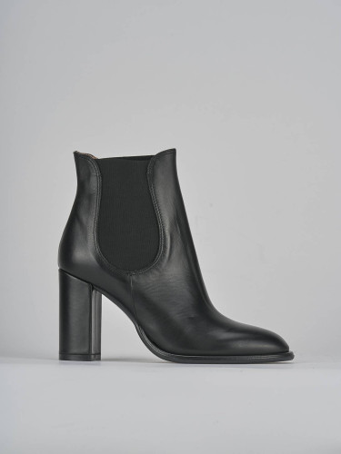Botines de tacón alto tacón 9 cm negro cuero