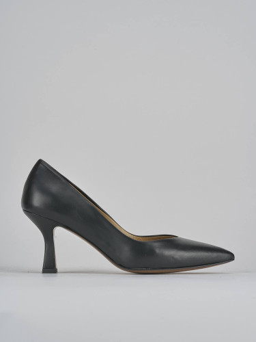 Zapatos de salón tacón 7 cm negro cuero
