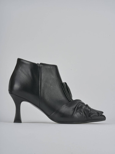 Botines de tacón alto tacón 7 cm negro cuero