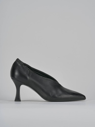 Zapatos de salón tacón 7 cm negro cuero