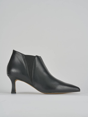 Botines de tacón alto tacón 5 cm negro cuero