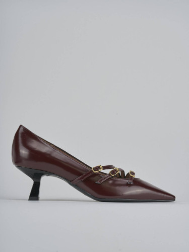 Zapatos de salón tacón 6 cm burdeos charol