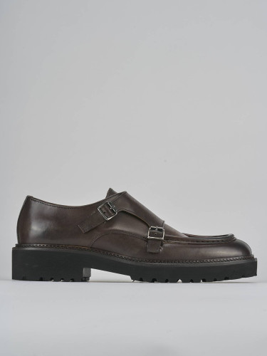 Zapatos de cordones marrón oscuro cuero