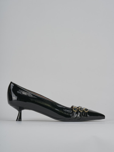 Zapatos de salón tacón 5 cm negro charol