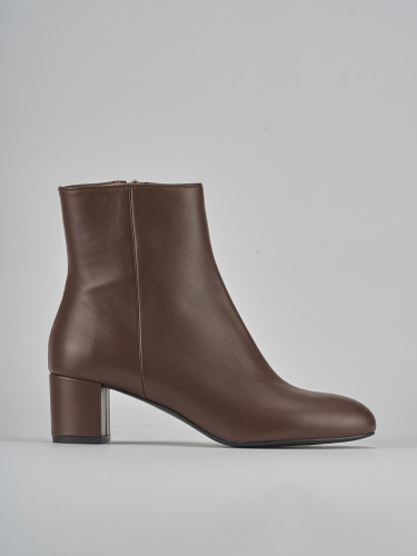 Botines de tacón alto tacón 6 cm marrón cuero