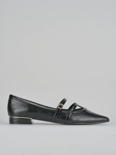 Bailarinas tacón 1 cm negro cuero