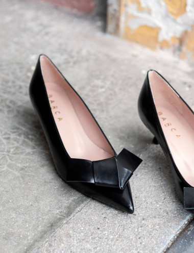 Pumps heel 5 cm black leather