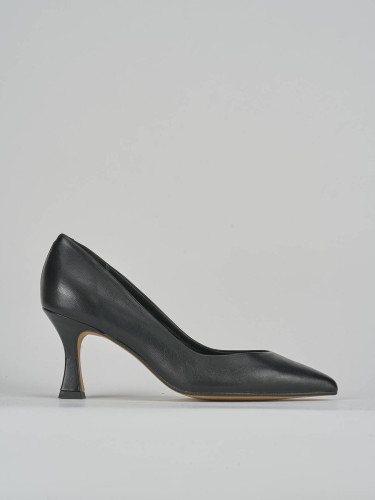 Zapatos de salón tacón 7 cm negro cuero