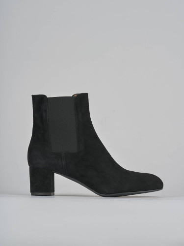 Botines de tacón alto tacón 6 cm negro ante