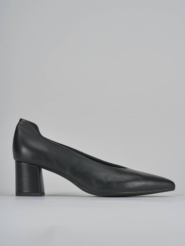 Zapatos de salón tacón 5 cm negro cuero