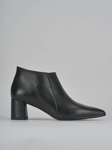Botines de tacón alto tacón 5 cm negro cuero