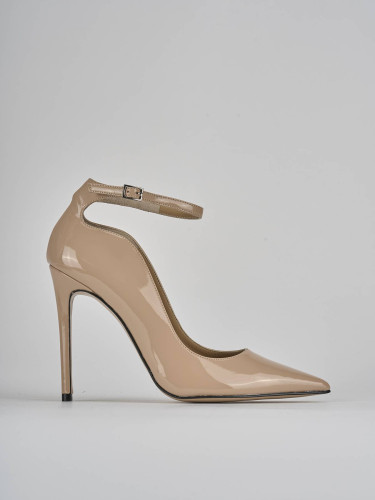 Pumps heel 11 cm brown patent