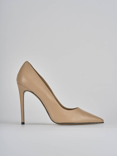 Pumps heel 10 cm brown leather