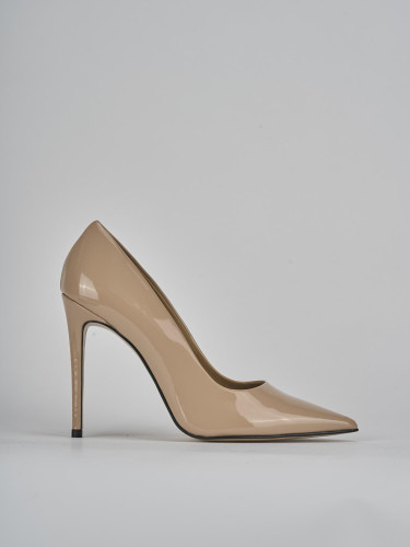 Zapatos de salón tacón 11 cm beis charol