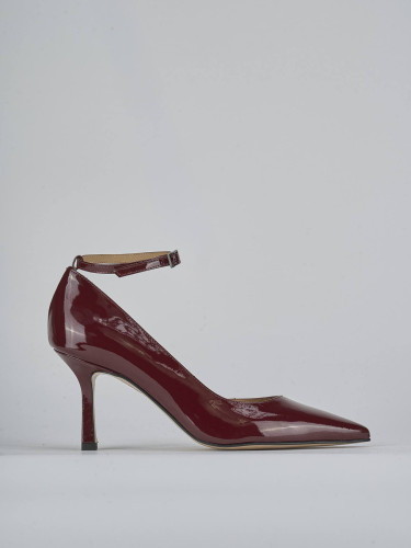Zapatos de salón tacón 7 cm burdeos charol