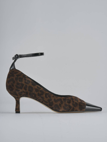 Zapatos de salón tacón 6 cm negro ante