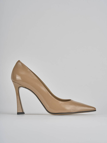 Zapatos de salón tacón 10 cm marrón charol