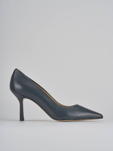 Zapatos de salón tacón 7 cm azul cuero