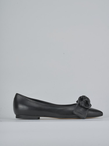 Bailarinas tacón 1 cm negro cuero