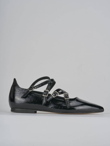 Bailarinas tacón 1 cm negro charol