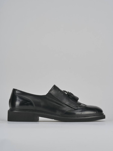 Stringate tacco 2cm pelle nero