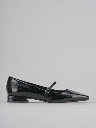 Bailarinas tacón 2 cm negro charol