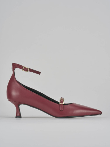 Décolleté tacco 3cm pelle bordo'