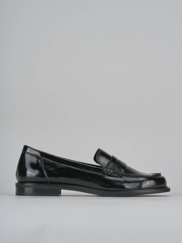 Mocasines tacón 1 cm negro charol