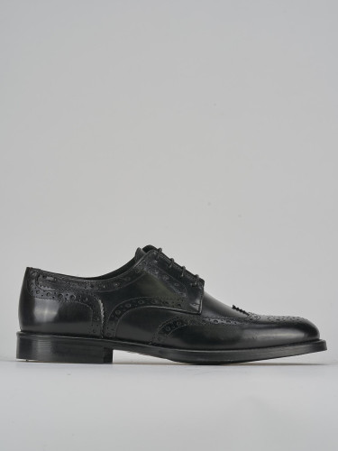 Zapatos de cordones negro cuero