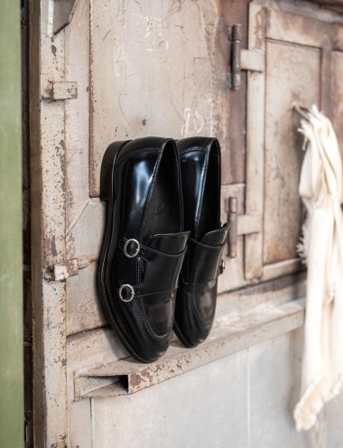 Mocasines negro cuero
