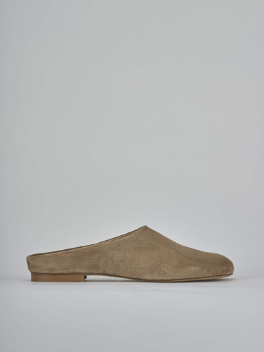 Sabot heel 1 cm brown suede