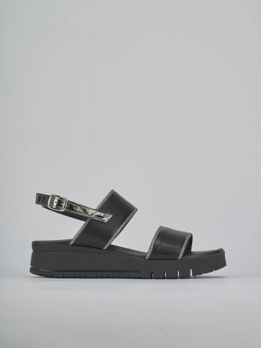 Wedge heels heel 3 cm black leather