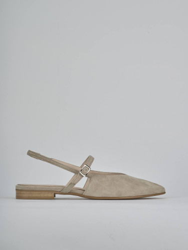Ballerine tacco 1cm camoscio beige