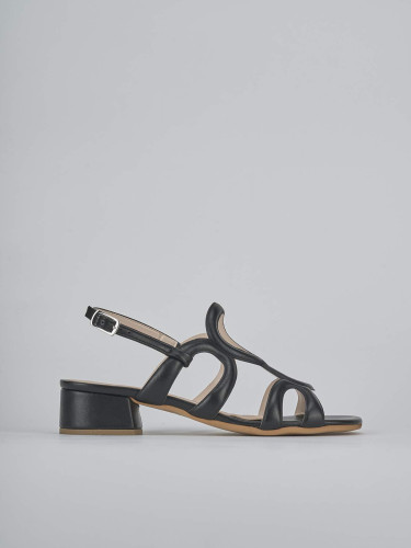 Sandali tacco 2cm pelle nero