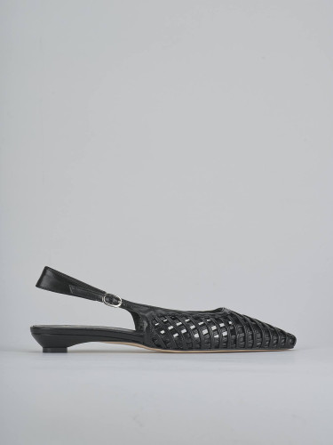 Bailarinas tacón 2 cm negro cuero