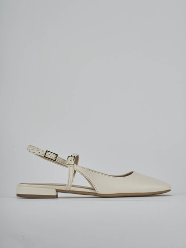 Flat shoes heel 1 cm white leather