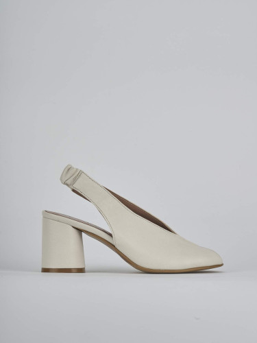 Sandali tacco 7cm pelle bianco