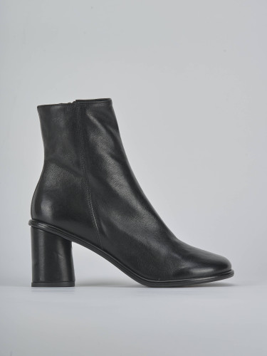 Botines de tacón alto tacón 6 cm negro cuero