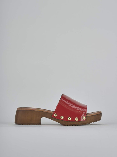 Ciabatte tacco 3cm vernice rosso