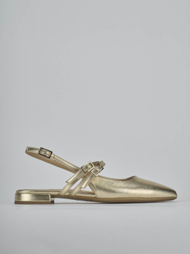 Bailarinas tacón 2 cm oro laminado