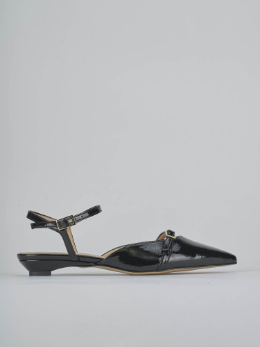Bailarinas tacón 2 cm negro charol