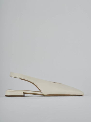 Flat shoes heel 1 cm white leather