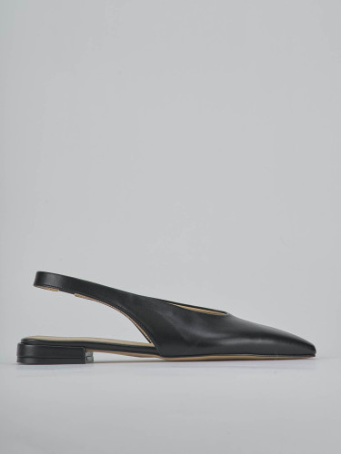 Bailarinas tacón 1 cm negro cuero