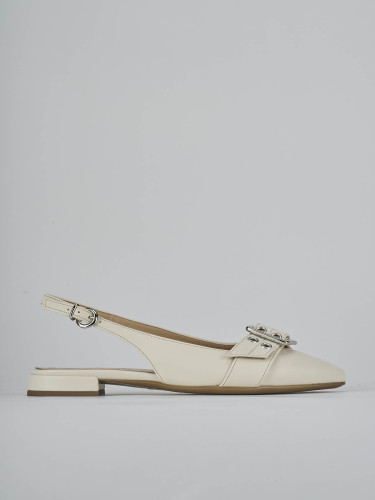 Flat shoes heel 1 cm white leather
