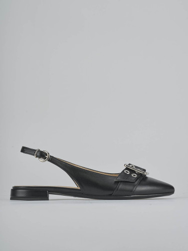 Bailarinas tacón 1 cm negro cuero