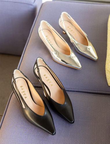 Pumps heel 4 cm black leather