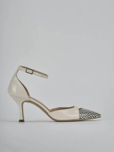 Zapatos de salón tacón 7 cm blanco cuero