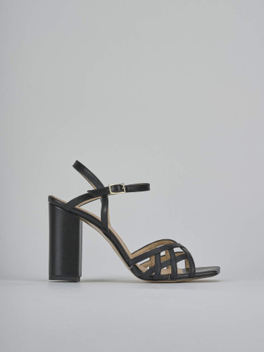 Sandali tacco 9cm pelle nero